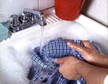 water and clothes